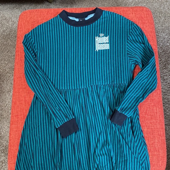 Disney Her Universe HM Haunted Mansion Striped Ghost Host Babydoll Dress - Picture 5 of 10